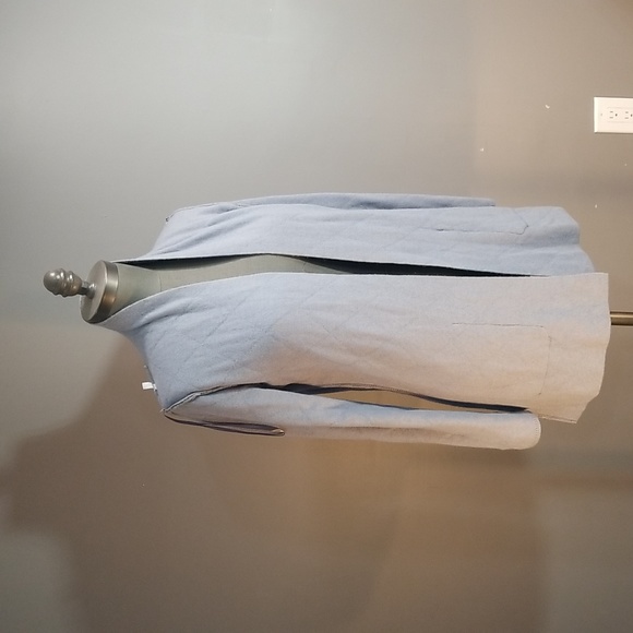 Women's grey merino wool cashmere cardigan made in Italy.  Hekla & Co. - Picture 8 of 9